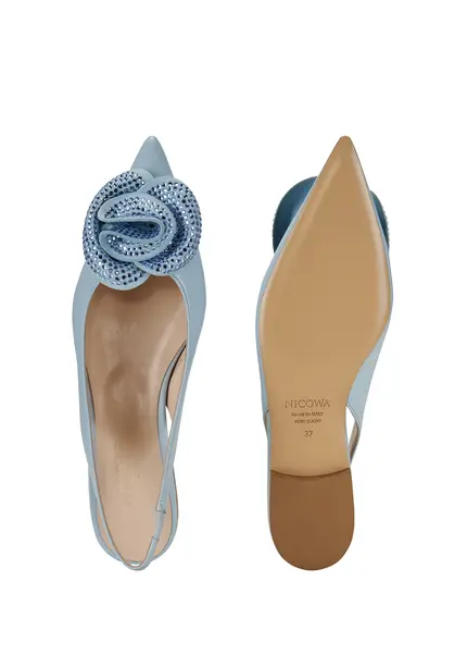 Nicowa Flower-adorned slingback ballerinas FLORWIA in LIGHT BLUEarticle number NC9A12703025E-025 Zeitlich begrenztes Angebot