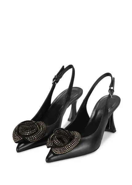 Nicowa Flower-adorned slingback pumps FLONAWIA in BLACKarticle number NC9A12702019E-002 Exklusive Angebote