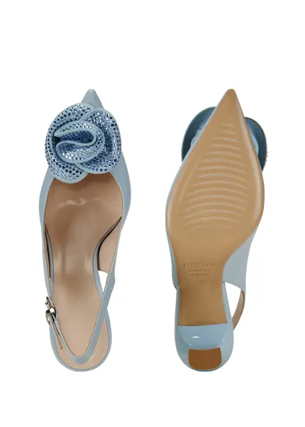 Nicowa Flower-adorned slingback pumps FLONAWIA in LIGHT BLUEarticle number NC9A12702025E-025 Blitzangebot