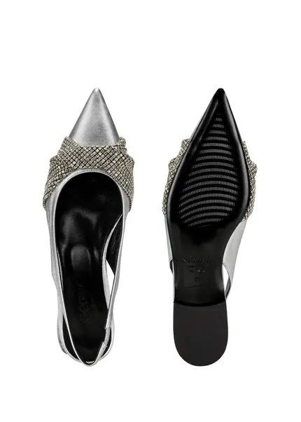 Nicowa Slingback ballerinas with crystal appliqué CRISOLI in SILVERarticle number NC9A12704031E-088 Neuheiten