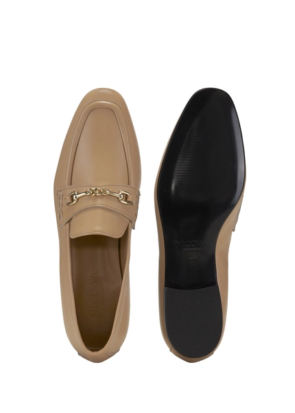 Nicowa Classic loafer with metal application MOCASO in BEIGEarticle number NC8A21503010E-138 Riesige Ersparnisse