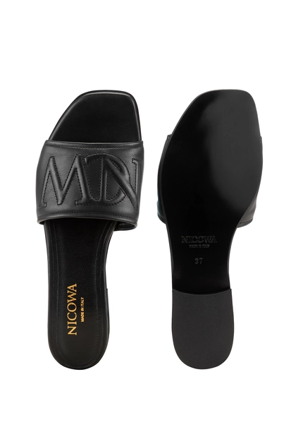 Nicowa Monogram slide sandals - LAUREWI NCW in Blackarticle number NC8A18003019E-002 Letzte 2 Tage