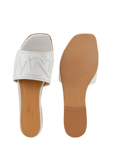 Nicowa Monogram slide sandals - LAUREWI NCW in Creamarticle number NC8A18003012E-072 Letzter Tag