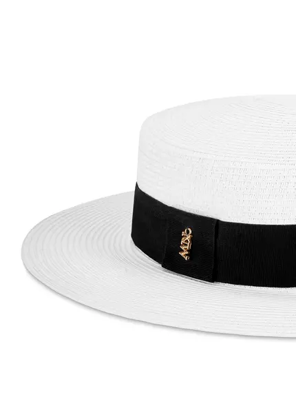 Nicowa Classic boater hat with band MONTANIO in WHITEarticle number NC9A11601011E-004 Bis zu 65% Rabatt