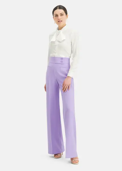 Nicowa Subtle Marlene trousers with a high waist - COREANA in LILAarticle number NC6A12009064E-145 Online
