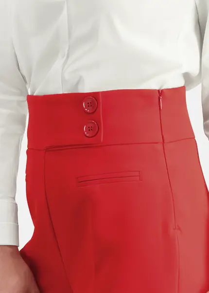 Nicowa Timeless Marlene trousers with creases - COREANA in REDarticle number NC6A12008014E-047 Outlet
