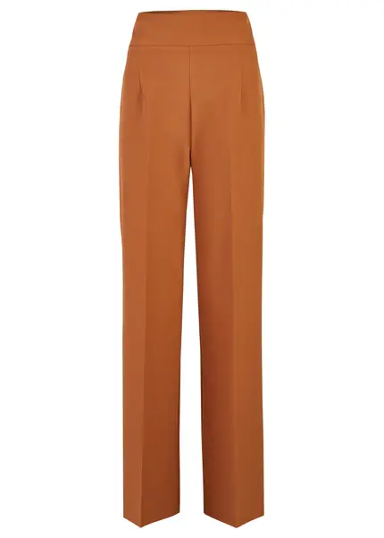 Nicowa Elegant COREANA high-waisted trousers with wide leg in CARAMELarticle number NC3A02016037E-135 Auslauf