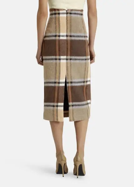 Nicowa Checked midi skirt LANOWA with wool in BROWNarticle number NC7A24004017E-151 Günstiger Verkauf