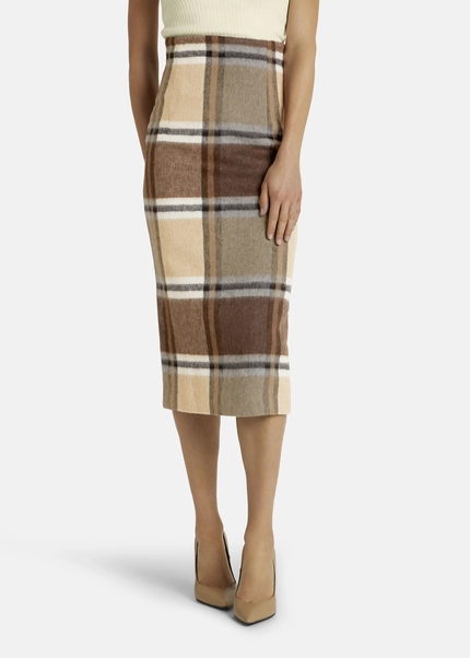 Nicowa Checked midi skirt LANOWA with wool in BROWNarticle number NC7A24004017E-151 Günstiger Verkauf