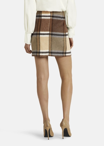 Nicowa Checked mini skirt LANINO with wool in BROWNarticle number NC7A24005017E-151 Kostenloser Versand