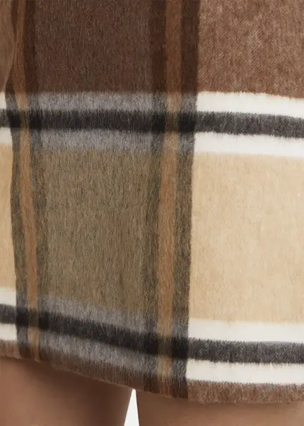Nicowa Checked mini skirt LANINO with wool in BROWNarticle number NC7A24005017E-151 Kostenloser Versand