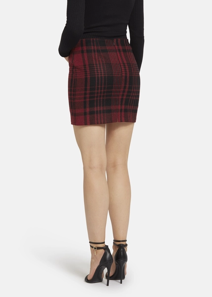 Nicowa Checked mini skirt with wool - LANINO in REDarticle number NC8A22016014E-047 Limitierter Zeitrabatt