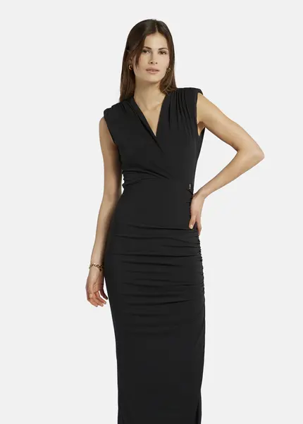 Nicowa Draped maxi dress in jersey - MICATE in BLACKarticle number NC9A1401519E-002 Versandkostenfrei
