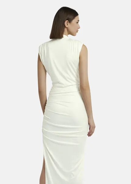 Nicowa Draped maxi dress in jersey - MICATE in WHITEarticle number NC9A1401611E-004 Großer Ausverkauf