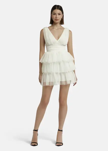 Nicowa Tulle mini dress - STELLOWA in whitearticle number NC9A1400411E-004 Preisnachlass
