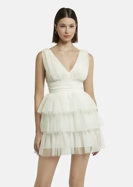 Nicowa Tulle mini dress - STELLOWA in whitearticle number NC9A1400411E-004 Preisnachlass