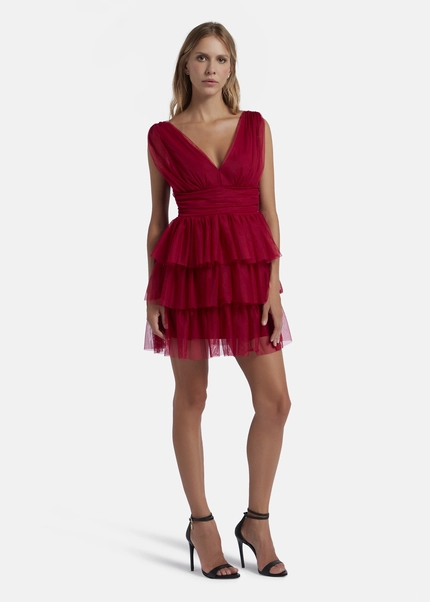 Nicowa Mini tulle dress - STELLOWA in dark berryarticle number NC8A22001014E-011 Black Friday