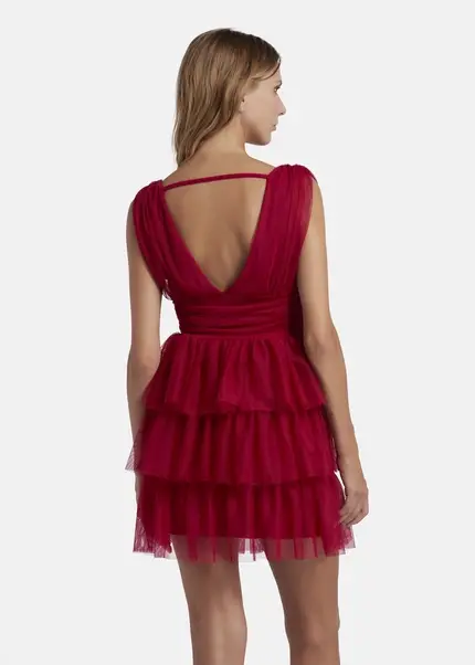 Nicowa Mini tulle dress - STELLOWA in dark berryarticle number NC8A22001014E-011 Black Friday