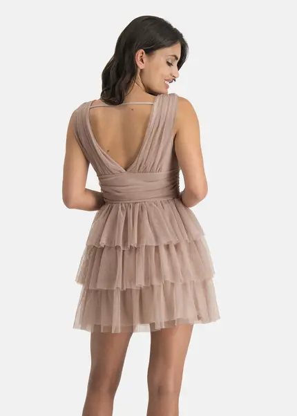Nicowa Tulle mini dress - STELLOWA in BEIGEarticle number NC7A12029032E-138 Weihnachtsangebot