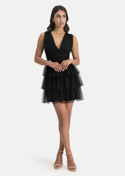 Nicowa Tulle mini dress - STELLOWA in BLACKarticle number NC7A12028019E-002 Osterangebot