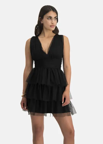 Nicowa Tulle mini dress - STELLOWA in BLACKarticle number NC7A12028019E-002 Osterangebot