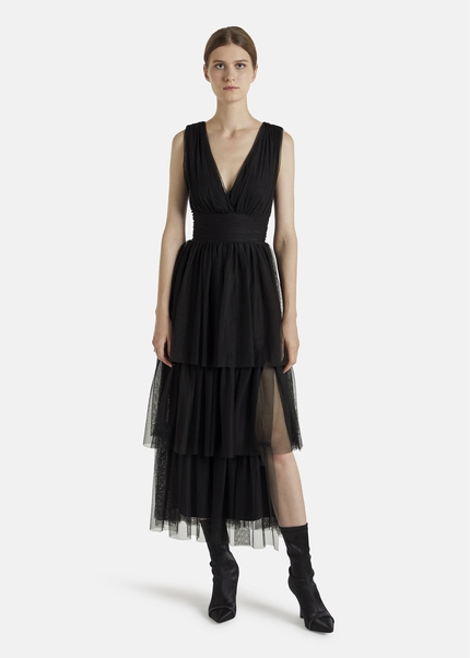 Nicowa Tulle maxi dress BALINO in BLACKarticle number NC7A12026019E-002 Vatertagsangebot