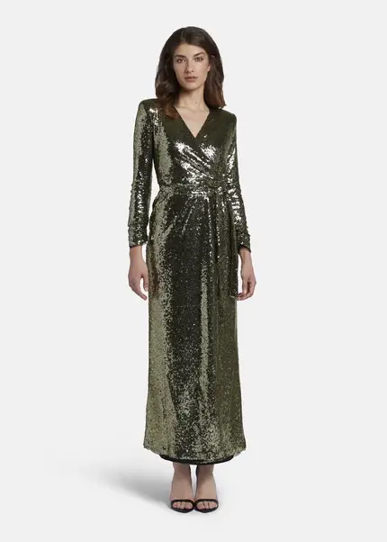 Nicowa Maxi sequin wrap dress - MILOWA in GOLDarticle number NC8A22011023E-131 Jubiläumsangebot