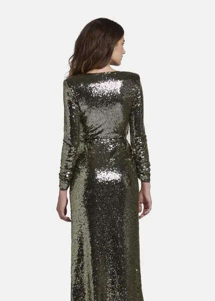 Nicowa Maxi sequin wrap dress - MILOWA in GOLDarticle number NC8A22011023E-131 Jubiläumsangebot