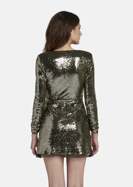 Nicowa Mini sequin wrap dress - MILOWA in GOLDarticle number NC8A22010023E-131 Lagerräumung