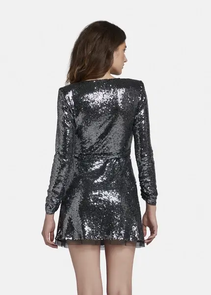 Nicowa Mini sequin wrap dress - MILOWA in SILVERarticle number NC8A22009031E-088 Heißer Verkauf