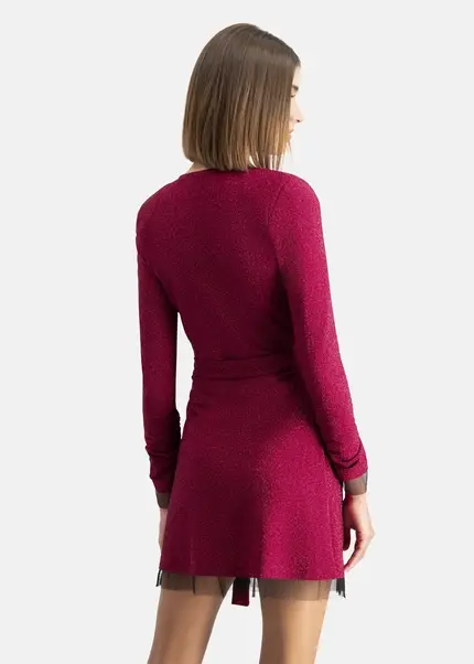 Nicowa Mini wrap dress in lamé- MILOWA in PINKarticle number NC7A24038044E-139 Top Angebot