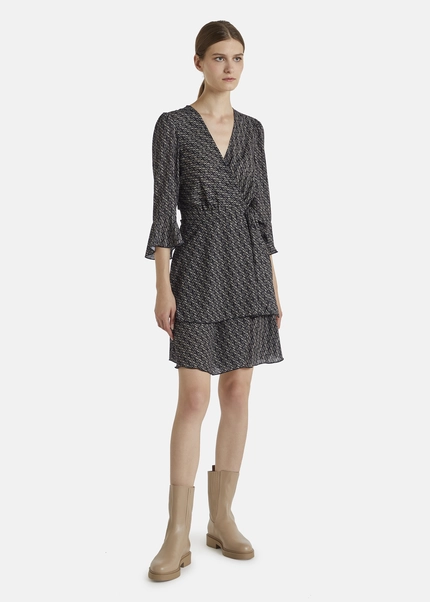 Nicowa Wrap dress with NCW monogram- NIOGRA in BLACKMONOGRAMarticle number NC7A32014019E-153 Neueste Mode