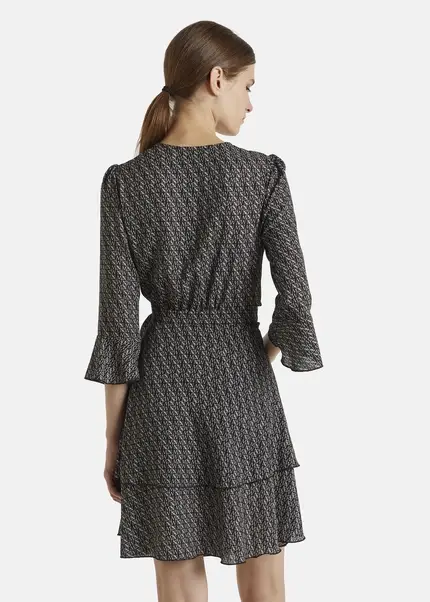 Nicowa Wrap dress with NCW monogram- NIOGRA in BLACKMONOGRAMarticle number NC7A32014019E-153 Neueste Mode