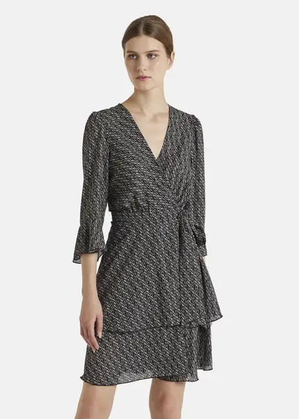 Nicowa Wrap dress with NCW monogram- NIOGRA in BLACKMONOGRAMarticle number NC7A32014019E-153 Neueste Mode