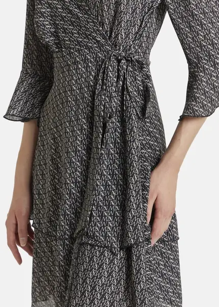 Nicowa Wrap dress with NCW monogram- NIOGRA in BLACKMONOGRAMarticle number NC7A32014019E-153 Neueste Mode
