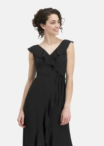 Nicowa Elegant chiffon dress with plain-coloured fabric – DINOWA in BLACKarticle number NC6A22001019E-002 Zeitlich begrenztes Angebot