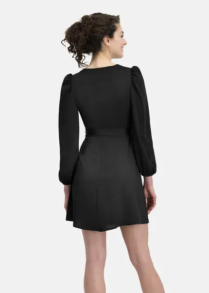 Nicowa Elegant wrap dress with plain fabric – VEROWA in BLACKarticle number NC6A24009019E-002 Exklusive Angebote