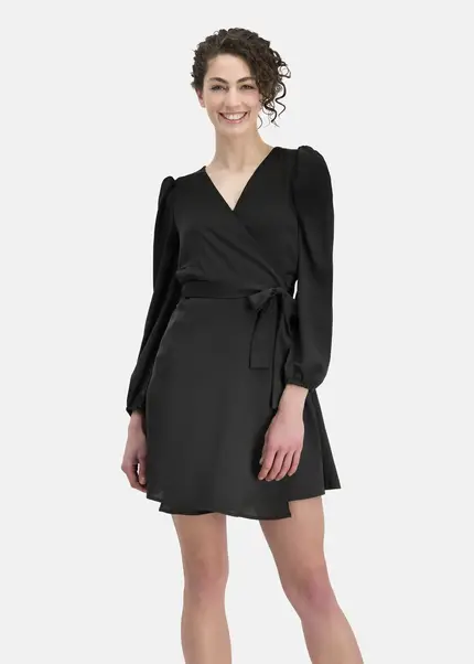 Nicowa Elegant wrap dress with plain fabric – VEROWA in BLACKarticle number NC6A24009019E-002 Exklusive Angebote