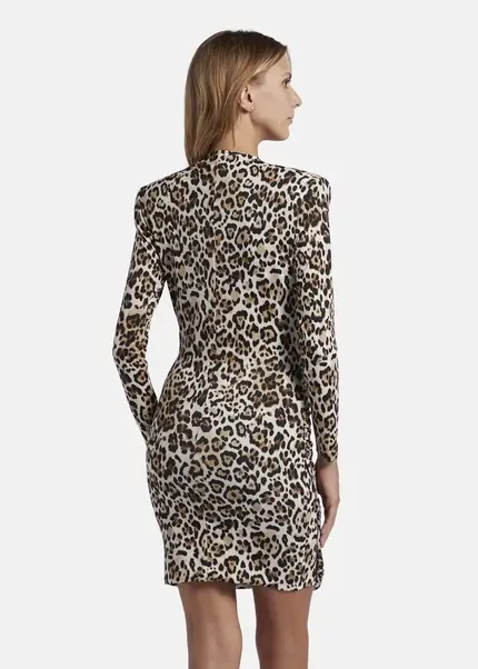 Nicowa Draped mini dress - MICIMA in BLACK LEOarticle number NC8A22008017E-151 Große Rabatte