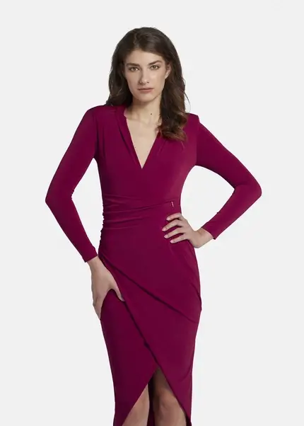 Nicowa Draped midi dress - MICIMA in dark berryarticle number NC8A22003034E-011 Räumungsverkauf