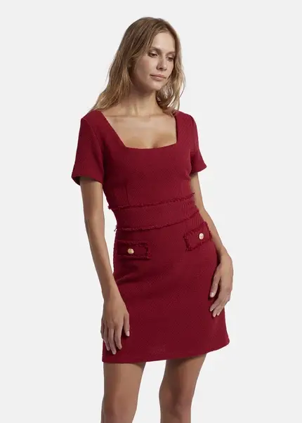 Nicowa Sheath bouclé dress VANTREA in dark berryarticle number NC8A22504034E-011 Kostenlose Rückgabe