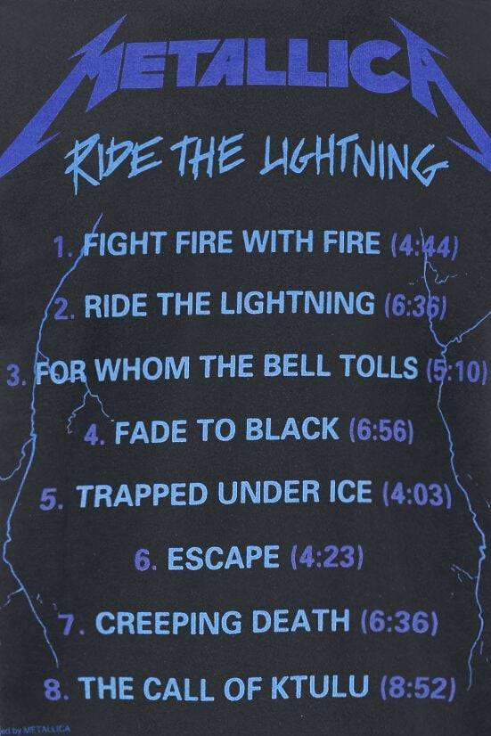 EMP "Ride The Lightning" T-Shirt schwarz von Metallica Riesige Ersparnisse