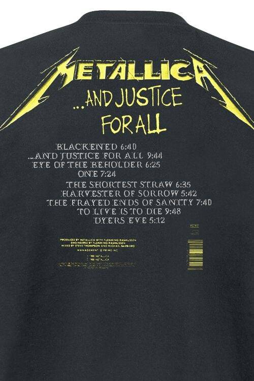 EMP " And Justice For All - Tracklist" T-Shirt schwarz von Metallica VIP-Rabatte