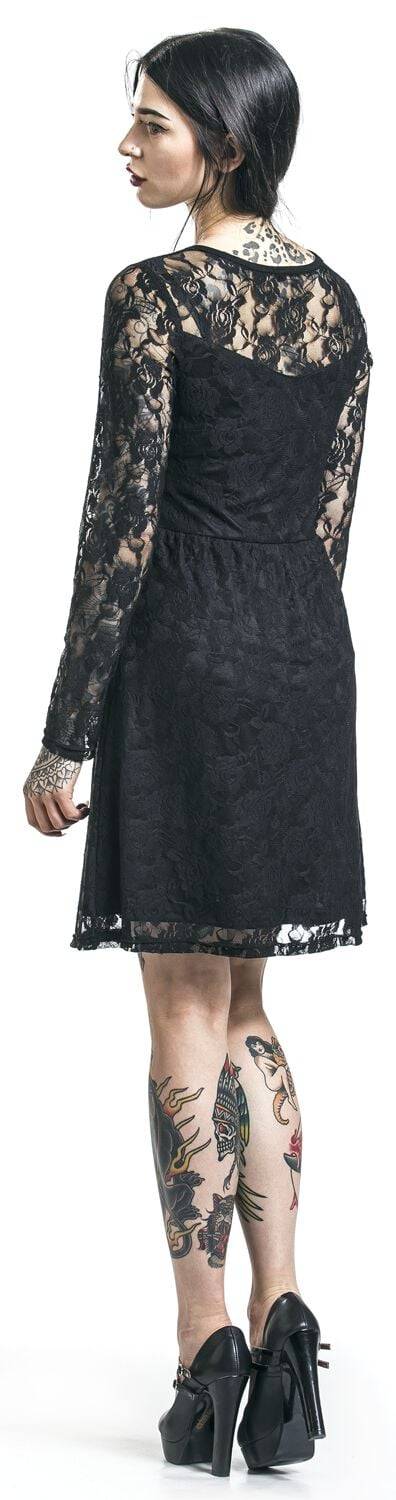 EMP "Lace Dress" Kurzes Kleid schwarz von Gothicana by EMP Flash Sale