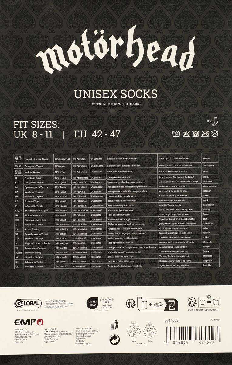 EMP "Socken-Adventskalender" Adventskalender multicolor von Motörhead Zeitlich begrenztes Angebot