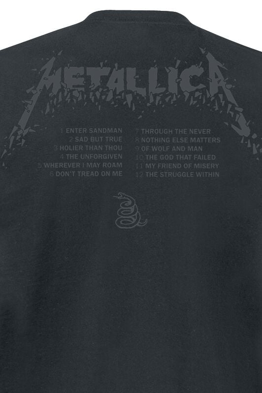 EMP "M - Black Album" T-Shirt schwarz von Metallica Kostenloser Versand international