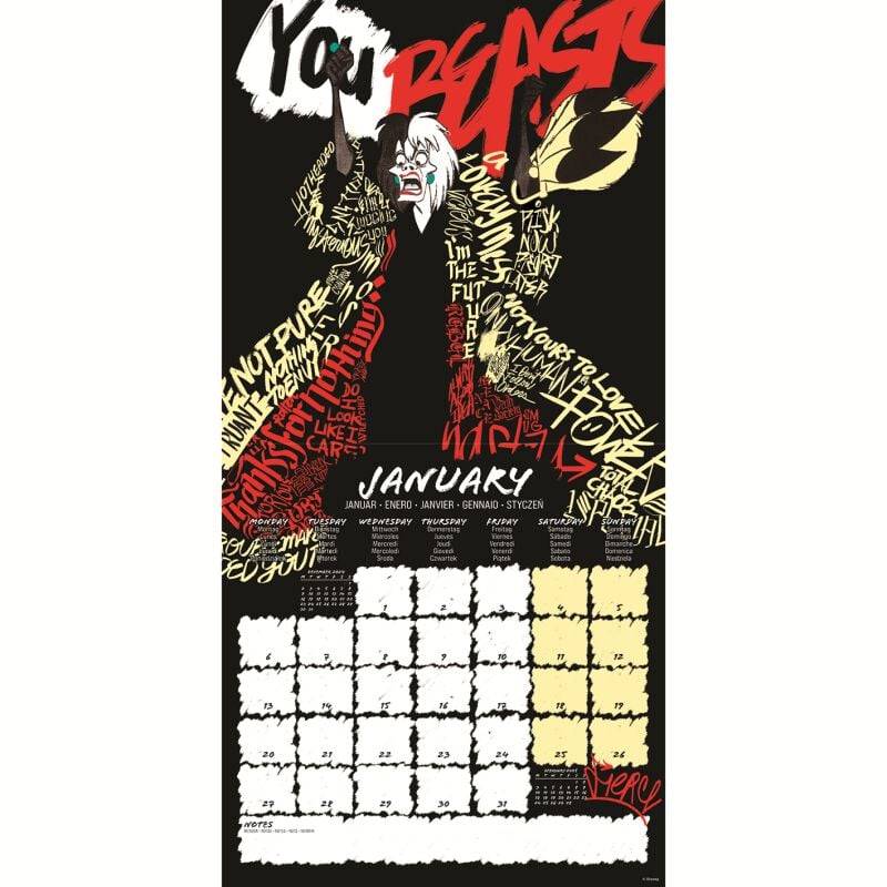 EMP "Villains - Wandkalender 2025" Kalenderbuch multicolor von Disney Fabrikverkauf