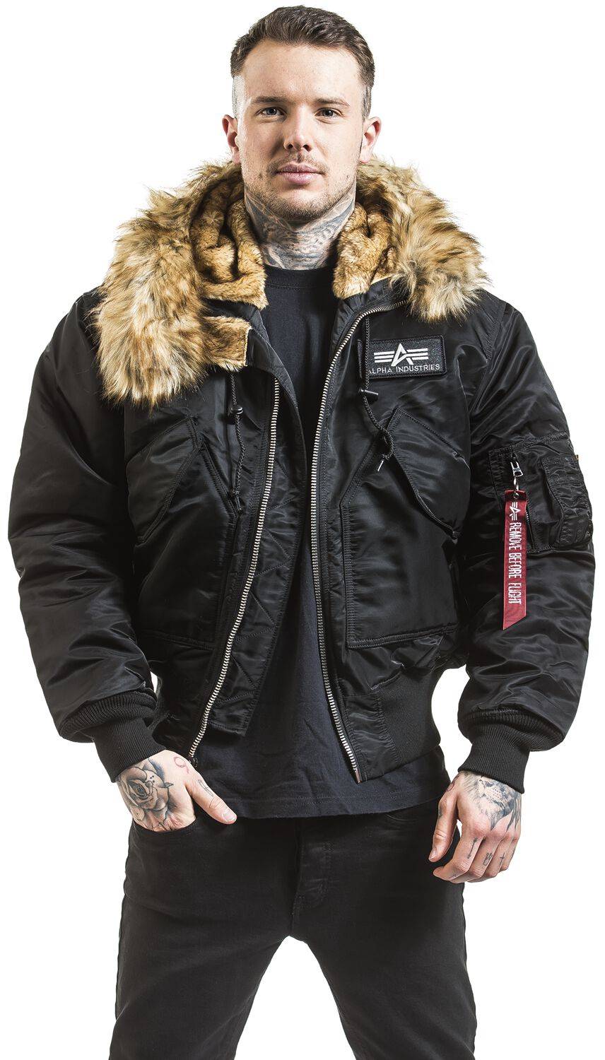 EMP "45P Hooded Custom" Winterjacke schwarz von Alpha Industries Rabatt