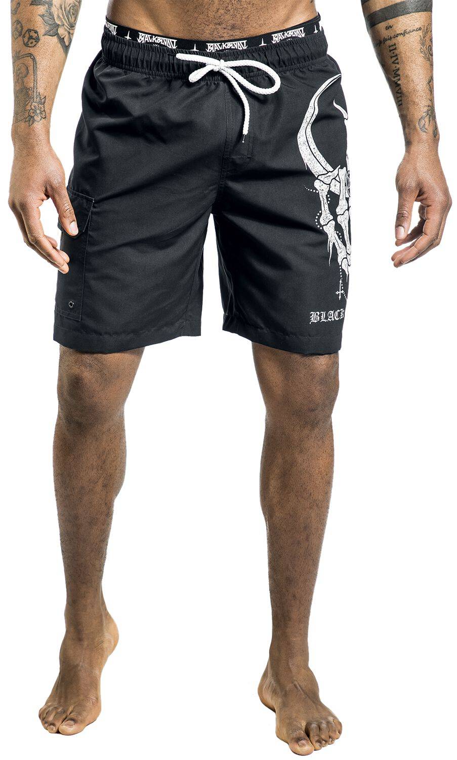 EMP Badeshort schwarz von Gothicana by EMP Riesige Ersparnisse