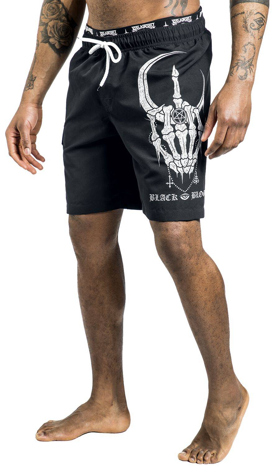 EMP Badeshort schwarz von Gothicana by EMP Riesige Ersparnisse